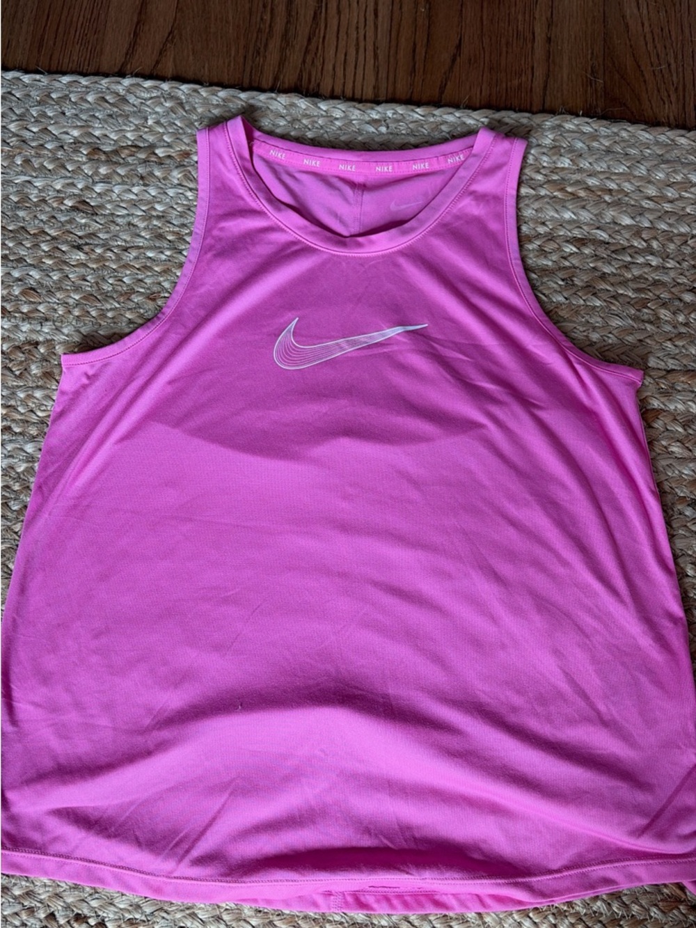 Nike Hot Pink Sleeveless Athletic Tank with White Swoosh